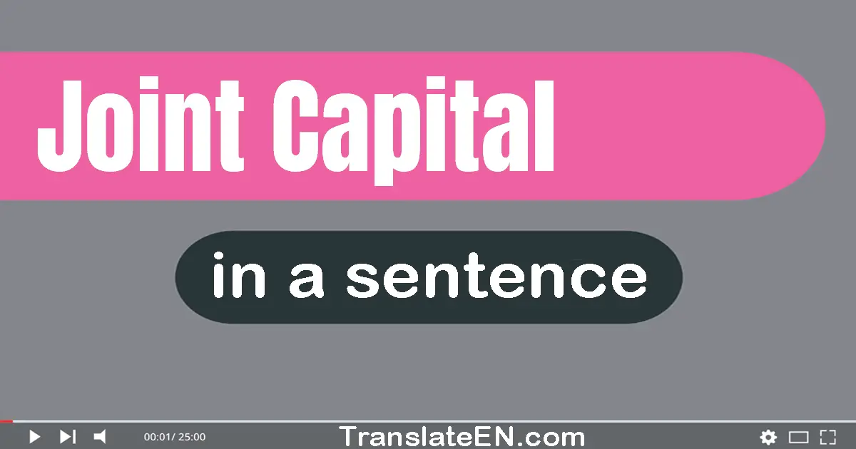 Use "joint capital" in a sentence | "joint capital" sentence examples