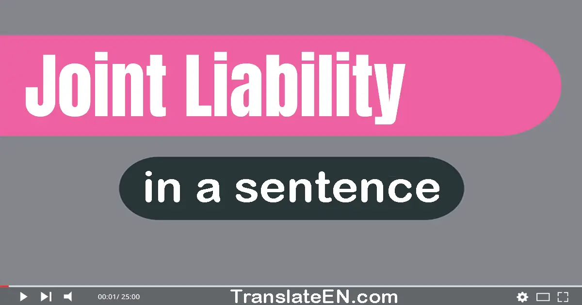 Use "joint liability" in a sentence | "joint liability" sentence examples