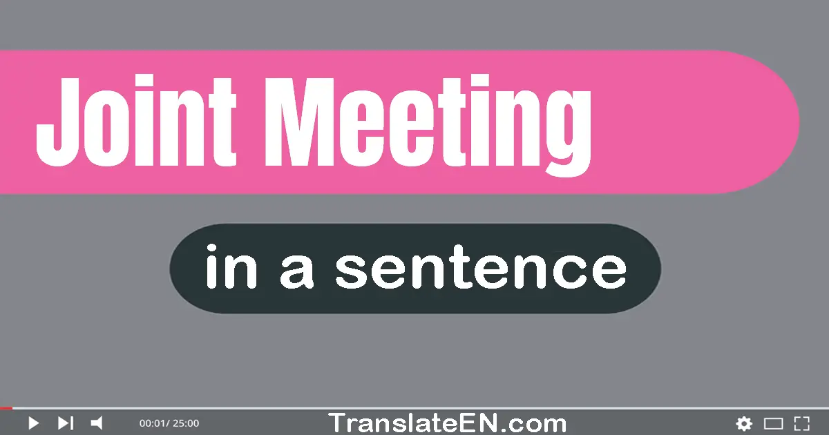 Use "joint meeting" in a sentence | "joint meeting" sentence examples