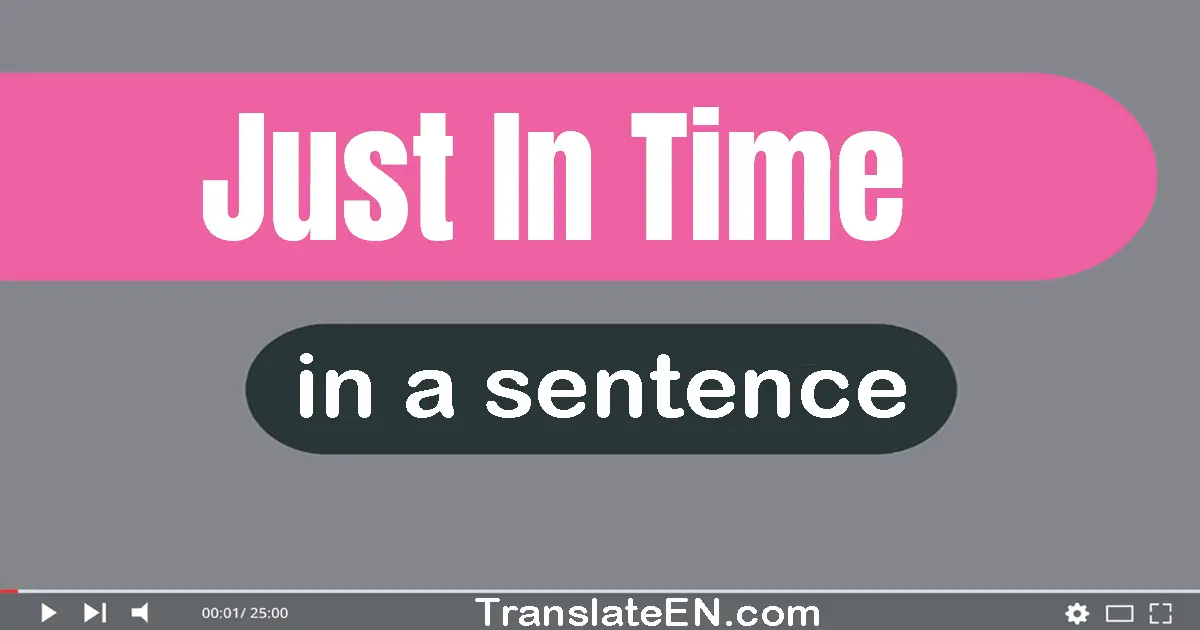 Use "just in time" in a sentence | "just in time" sentence examples