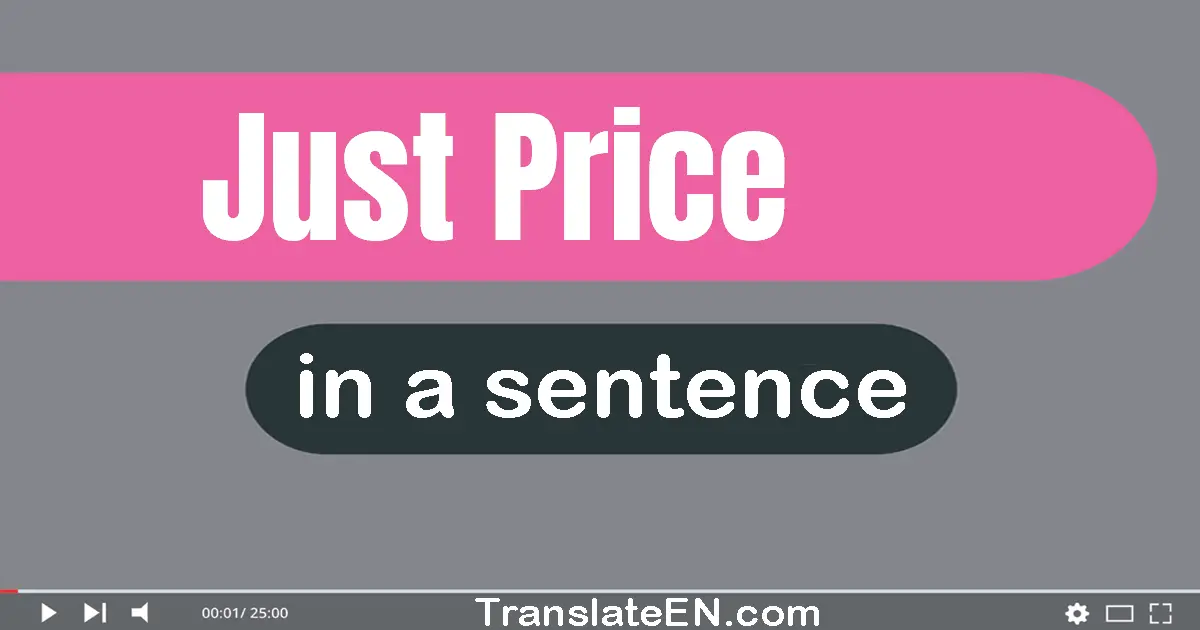 Use "just price" in a sentence | "just price" sentence examples