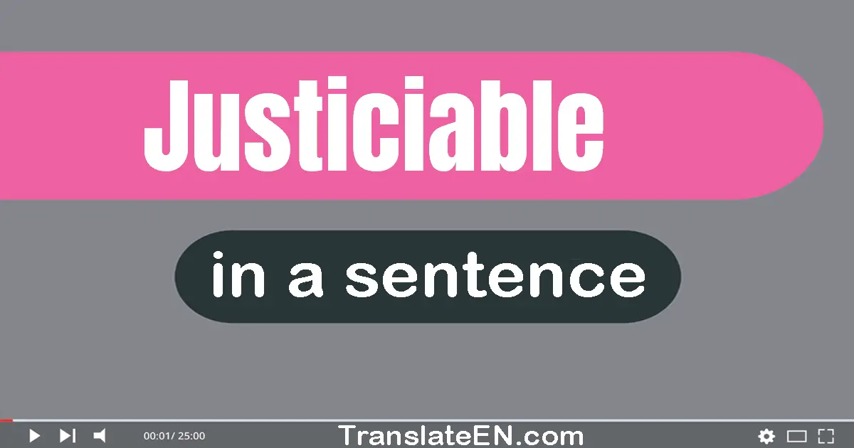 Use "justiciable" in a sentence | "justiciable" sentence examples