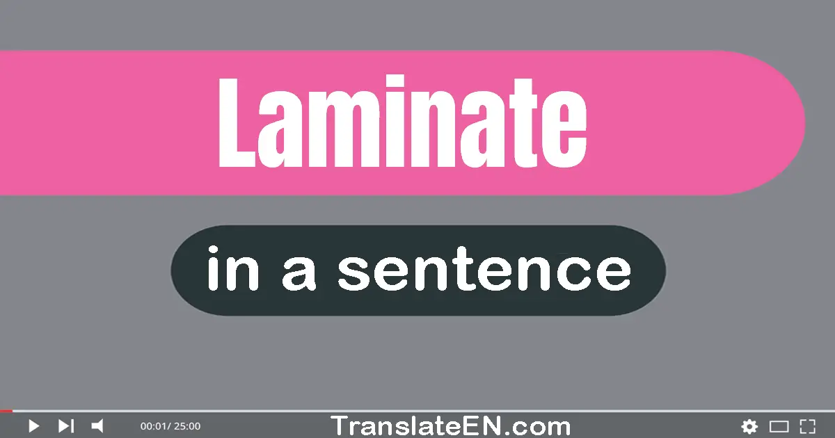 Use "laminate" in a sentence | "laminate" sentence examples