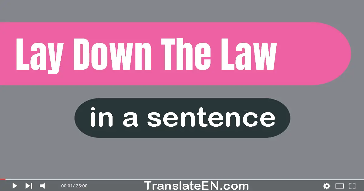 Use "lay down the law" in a sentence | "lay down the law" sentence examples