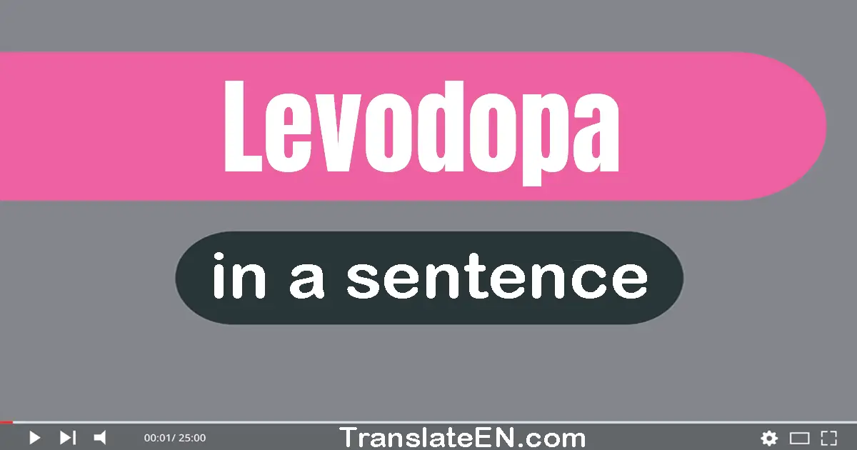 Use "levodopa" in a sentence | "levodopa" sentence examples