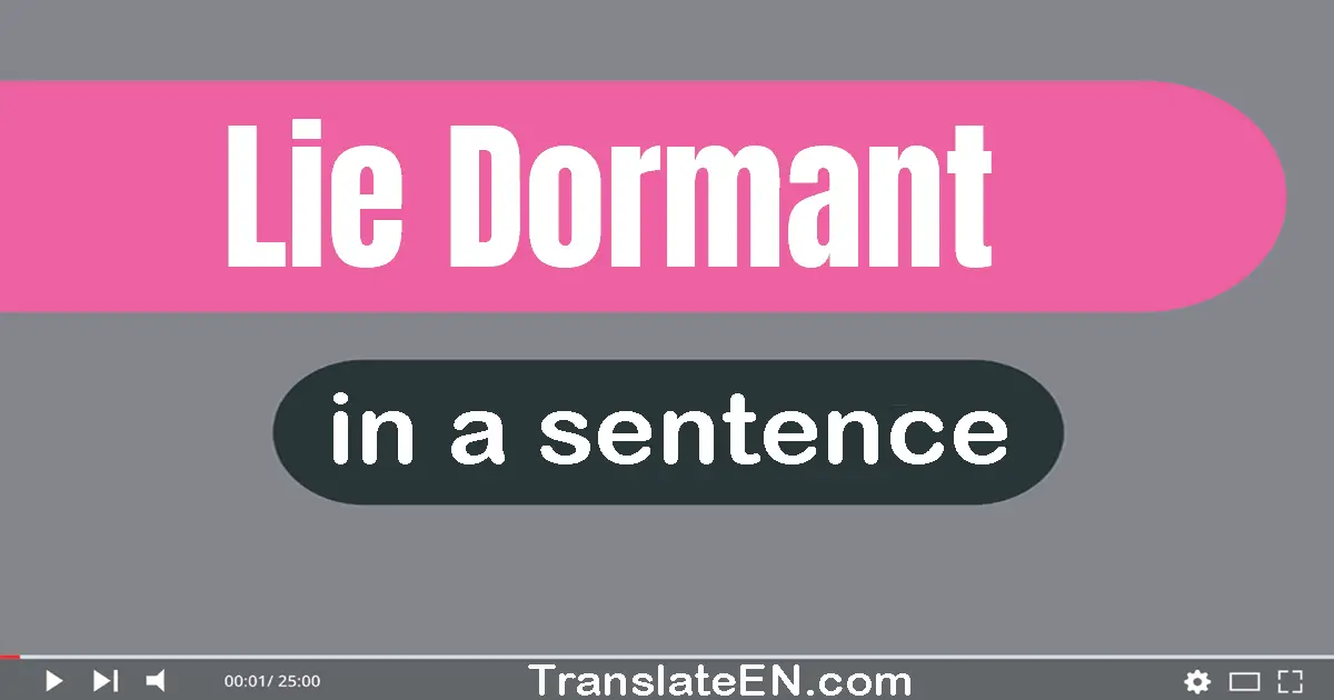 Use "lie dormant" in a sentence | "lie dormant" sentence examples