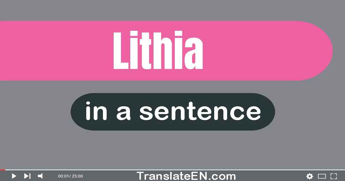 Use "lithia" in a sentence | "lithia" sentence examples