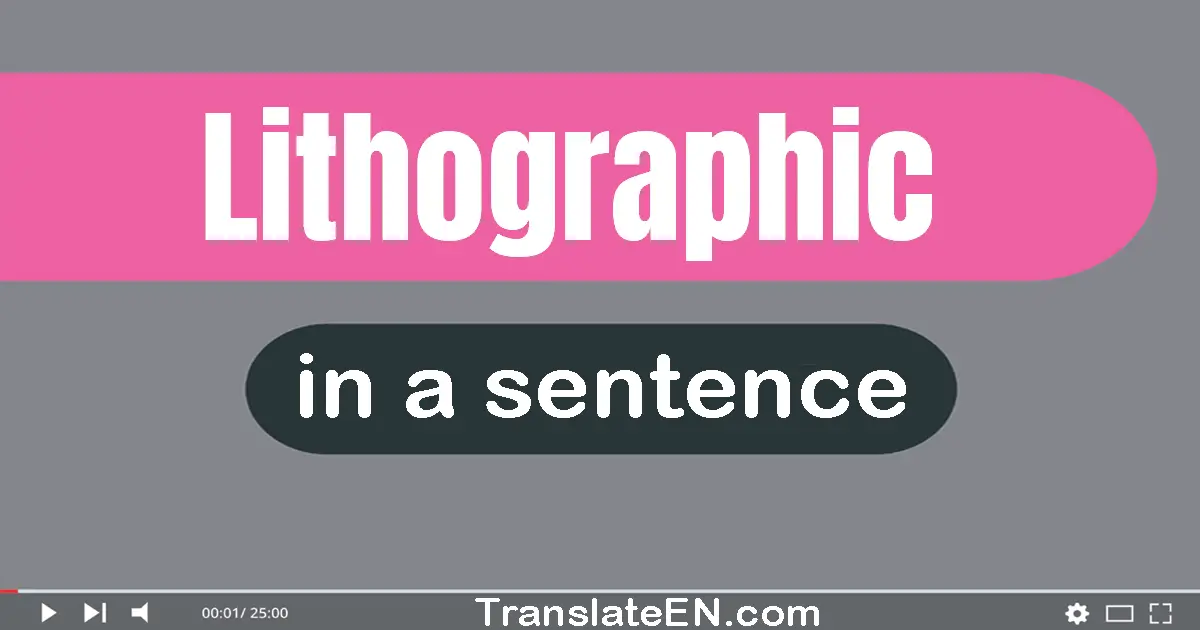 Use "lithographic" in a sentence | "lithographic" sentence examples