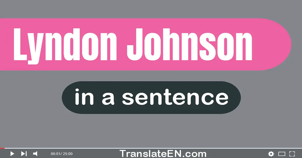 Use "lyndon johnson" in a sentence | "lyndon johnson" sentence examples