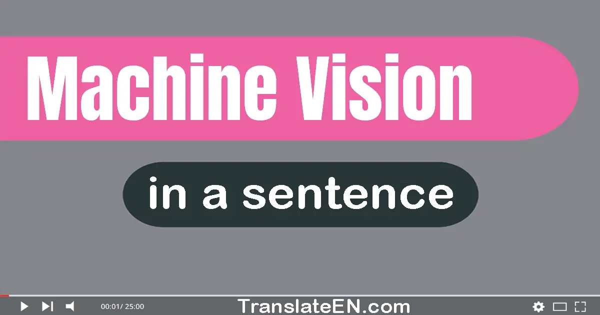 Use "machine vision" in a sentence | "machine vision" sentence examples