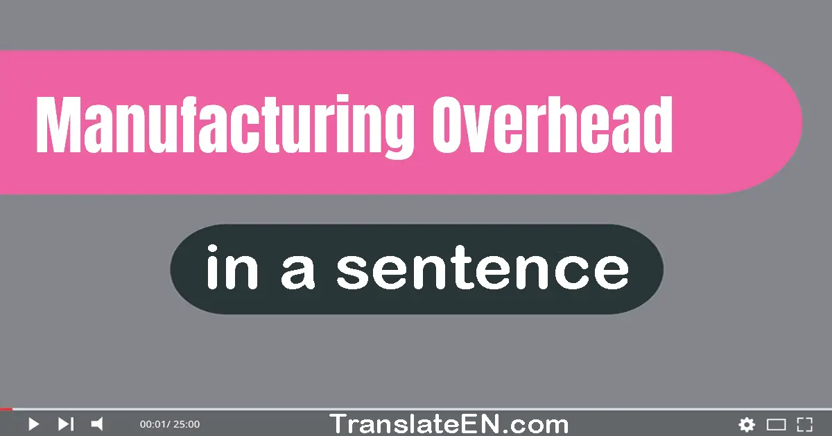 Use "manufacturing overhead" in a sentence | "manufacturing overhead" sentence examples