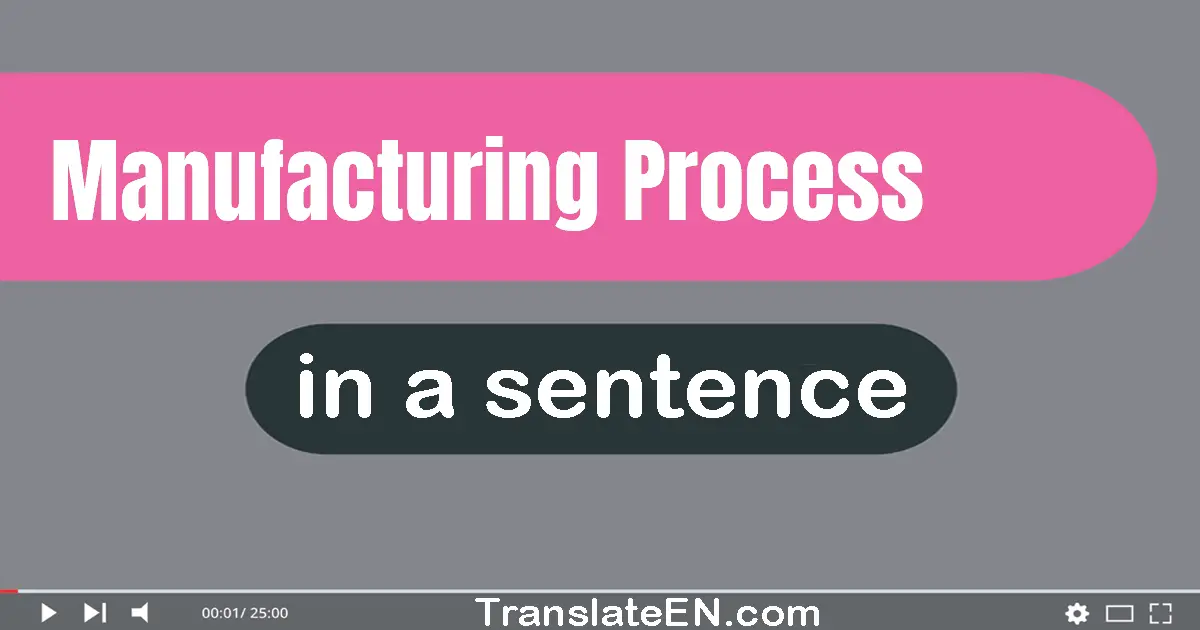 Use "manufacturing process" in a sentence | "manufacturing process" sentence examples