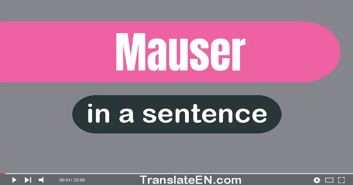 Use "mauser" in a sentence | "mauser" sentence examples