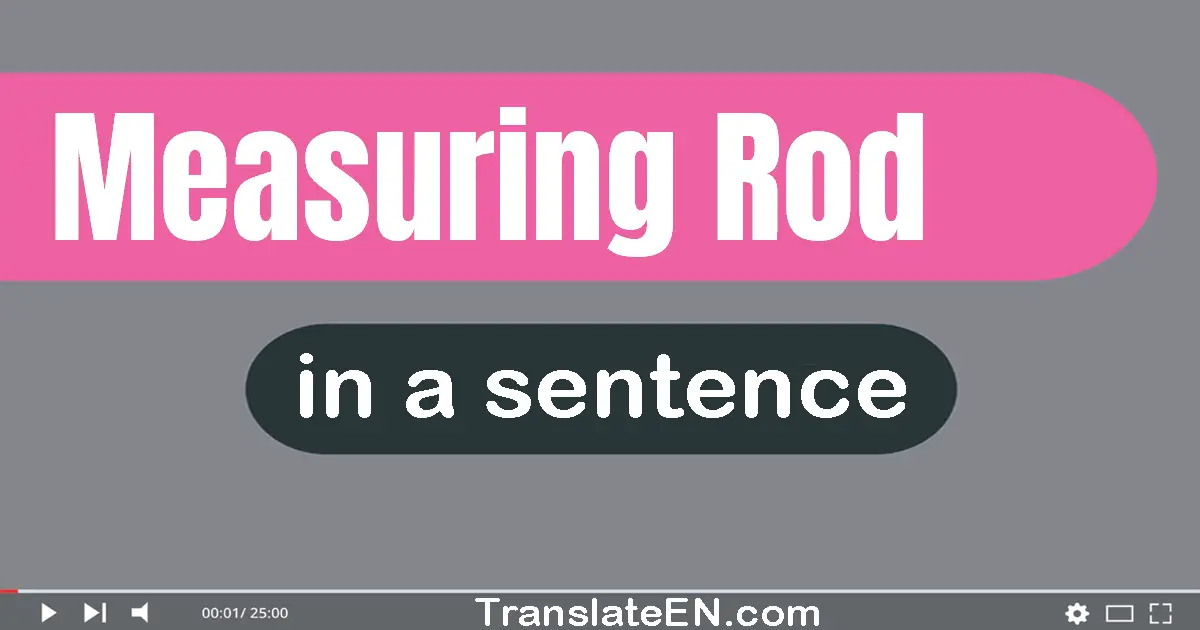 Use "measuring rod" in a sentence | "measuring rod" sentence examples