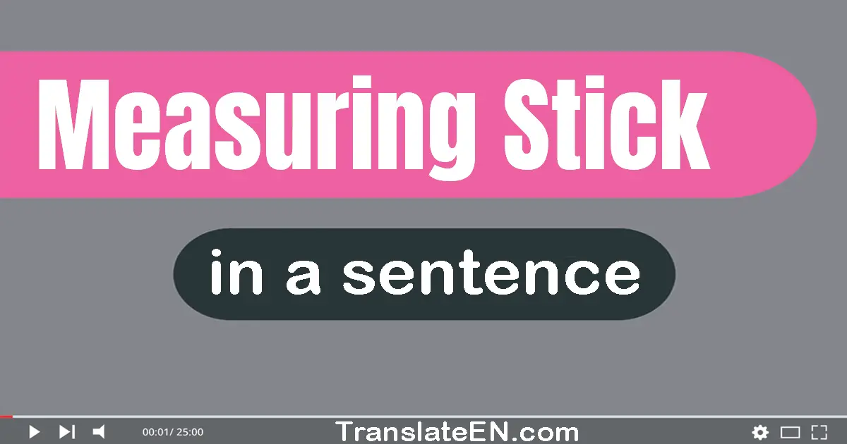 Use "measuring stick" in a sentence | "measuring stick" sentence examples