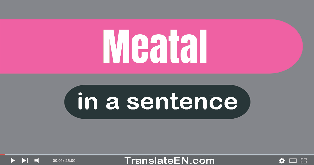 Use "meatal" in a sentence | "meatal" sentence examples