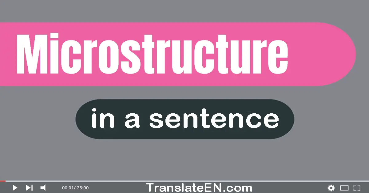 Use "microstructure" in a sentence | "microstructure" sentence examples