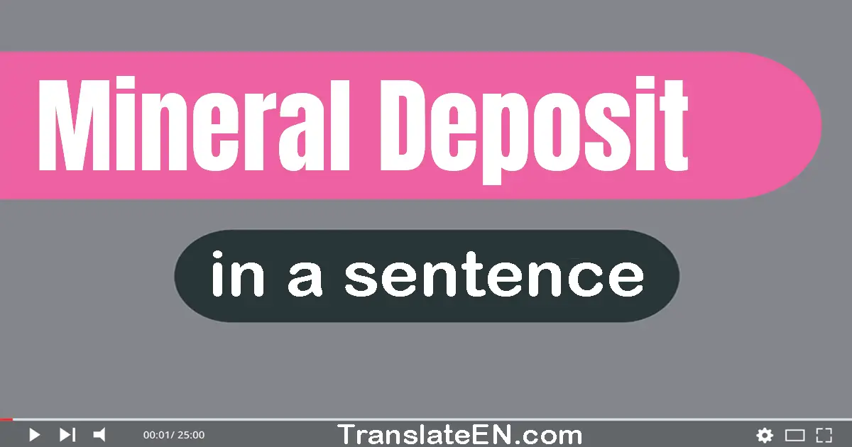 Use "mineral deposit" in a sentence | "mineral deposit" sentence examples