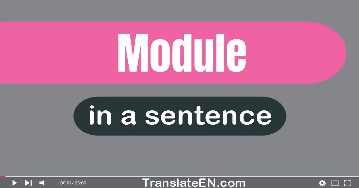 Use "module" in a sentence | "module" sentence examples