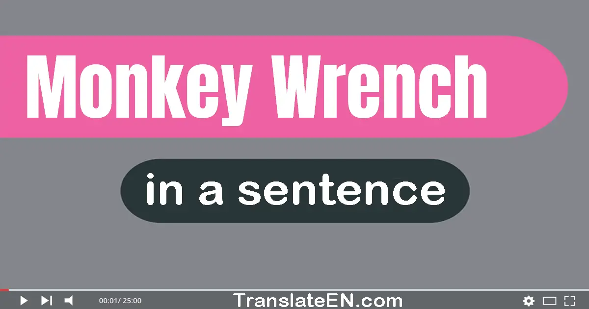 Use "monkey wrench" in a sentence | "monkey wrench" sentence examples