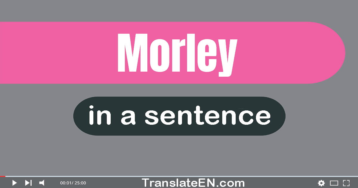 Use "morley" in a sentence | "morley" sentence examples