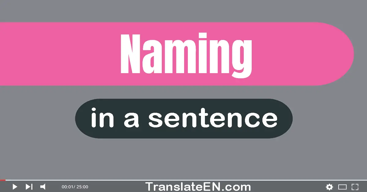 Use "naming" in a sentence | "naming" sentence examples