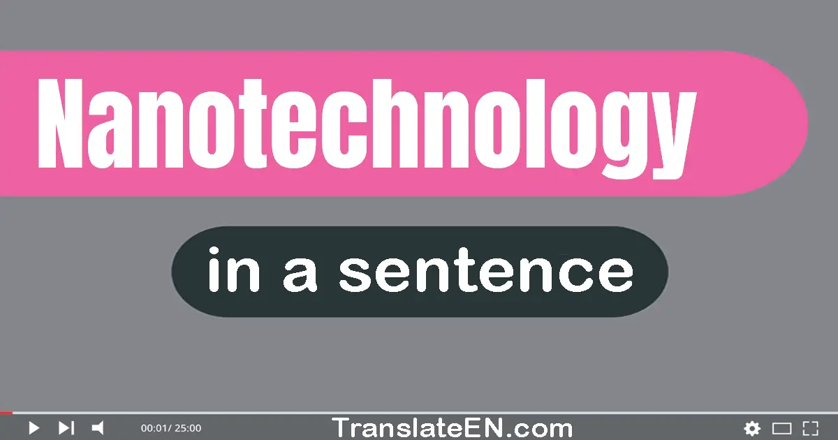 Use "nanotechnology" in a sentence | "nanotechnology" sentence examples