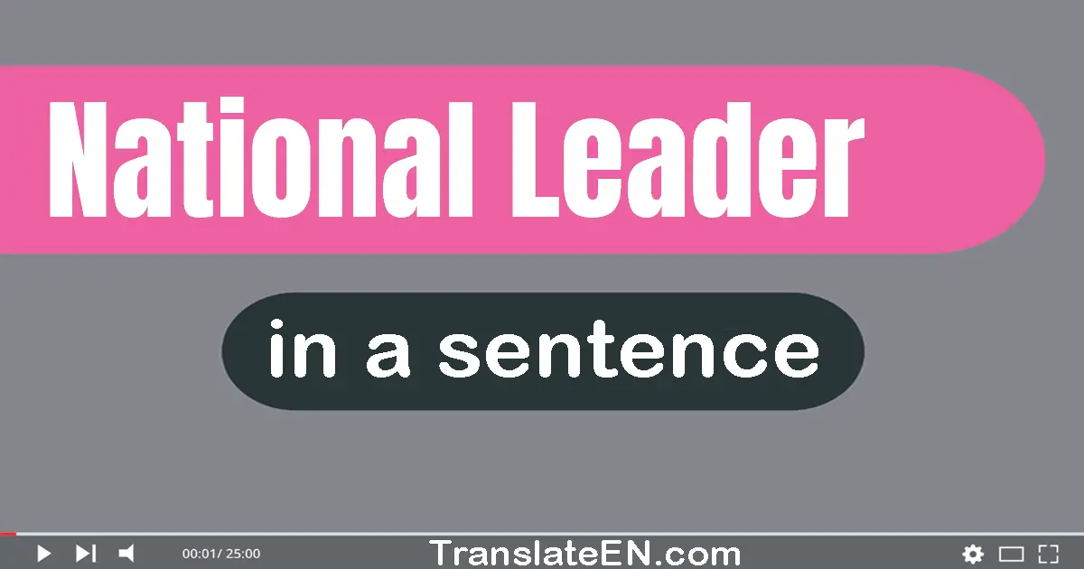 Use "national leader" in a sentence | "national leader" sentence examples