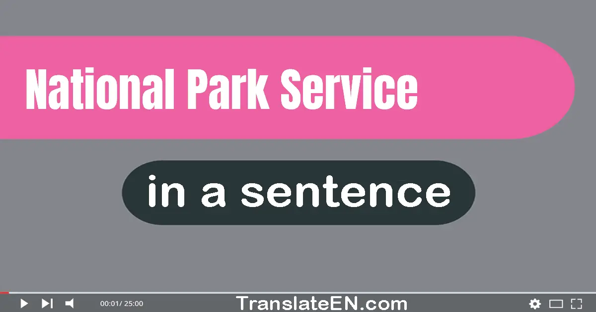 Use "national park service" in a sentence | "national park service" sentence examples