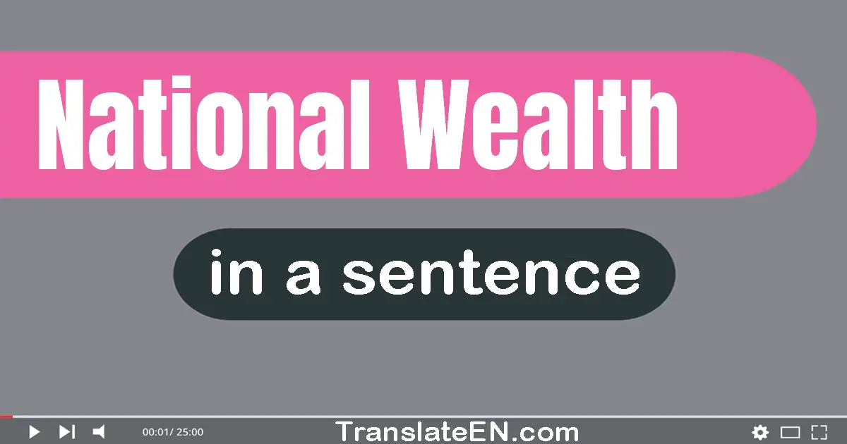 Use "national wealth" in a sentence | "national wealth" sentence examples
