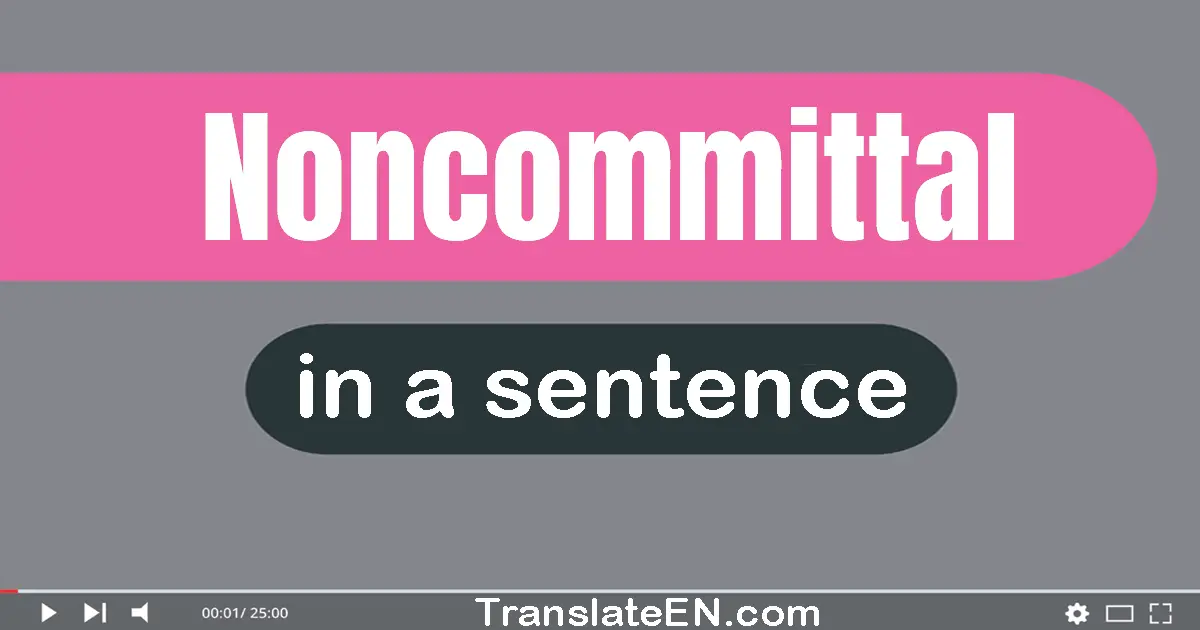 Use "noncommittal" in a sentence | "noncommittal" sentence examples