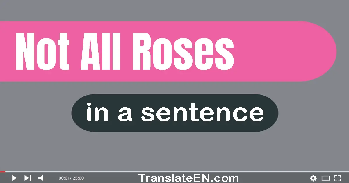 Use "not all roses" in a sentence | "not all roses" sentence examples