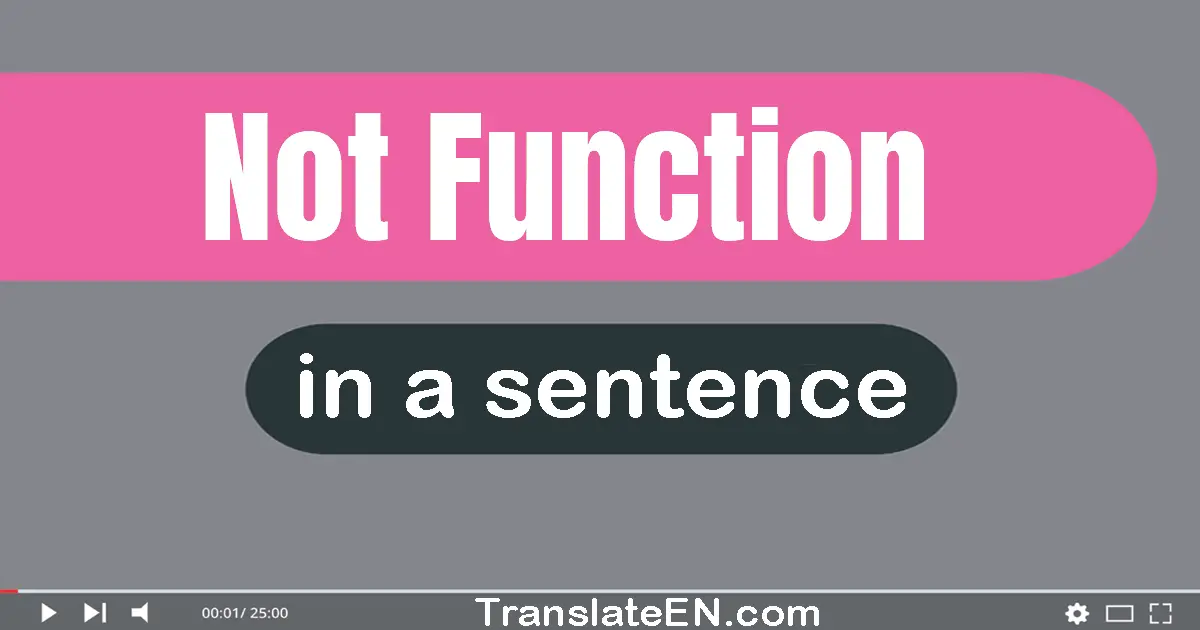 Use "not function" in a sentence | "not function" sentence examples