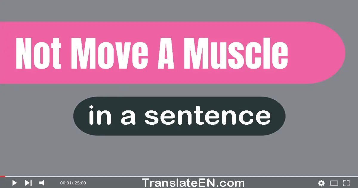 Use "not move a muscle" in a sentence | "not move a muscle" sentence examples
