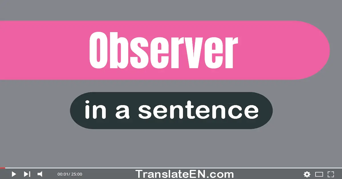 Use "observer" in a sentence | "observer" sentence examples