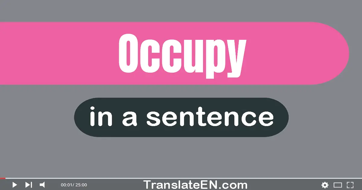 Use "occupy" in a sentence | "occupy" sentence examples