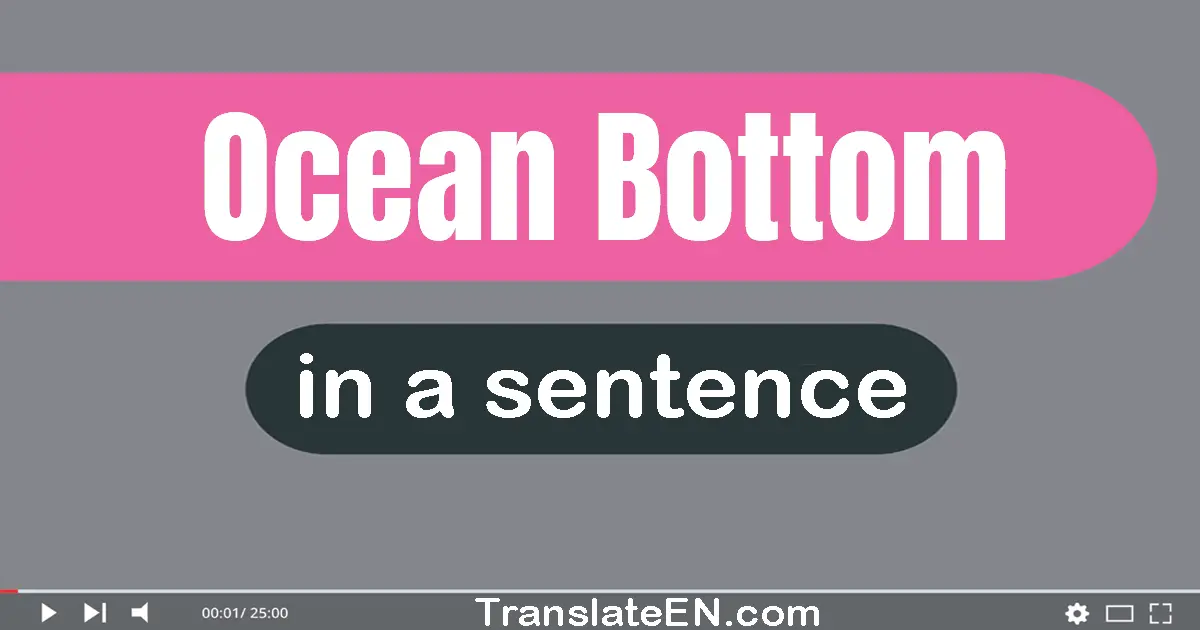 Use "ocean bottom" in a sentence | "ocean bottom" sentence examples