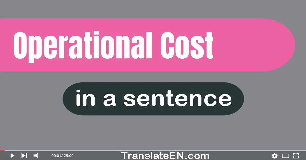 Use "operational cost" in a sentence | "operational cost" sentence examples