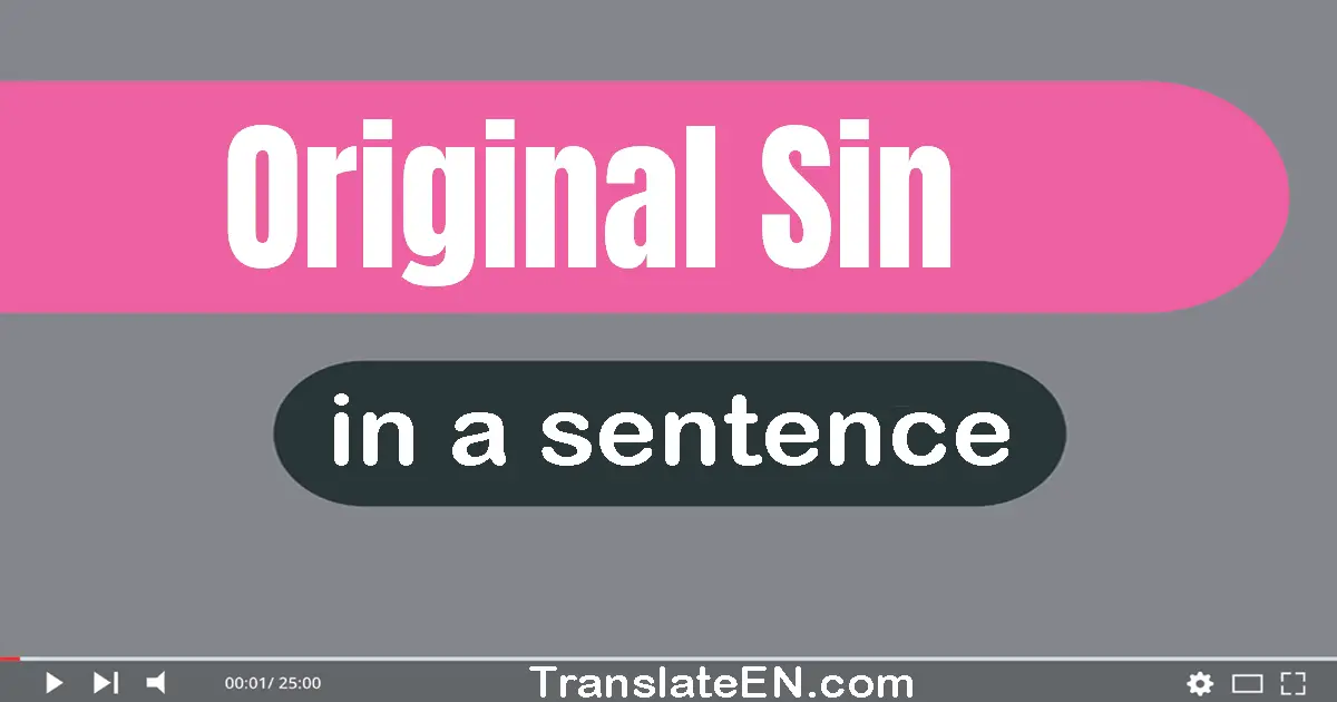 Use "original sin" in a sentence | "original sin" sentence examples