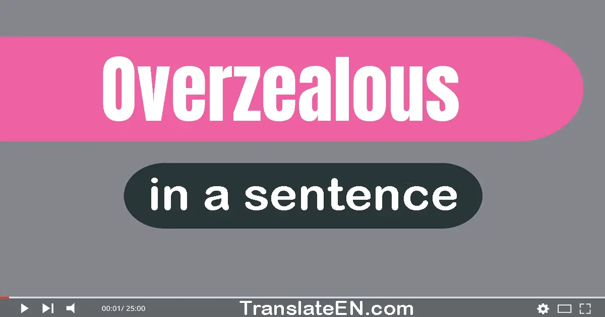 Use "overzealous" in a sentence | "overzealous" sentence examples