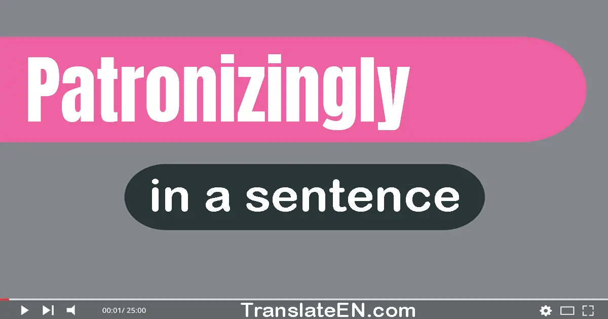 Use "patronizingly" in a sentence | "patronizingly" sentence examples
