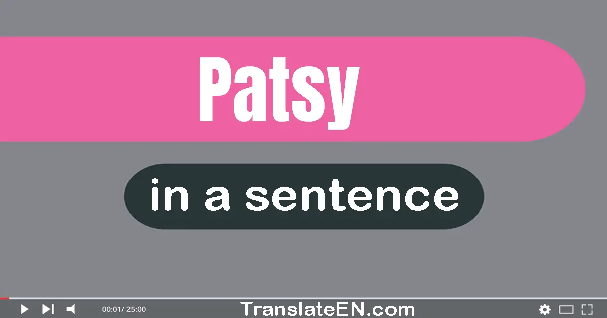 Use "patsy" in a sentence | "patsy" sentence examples