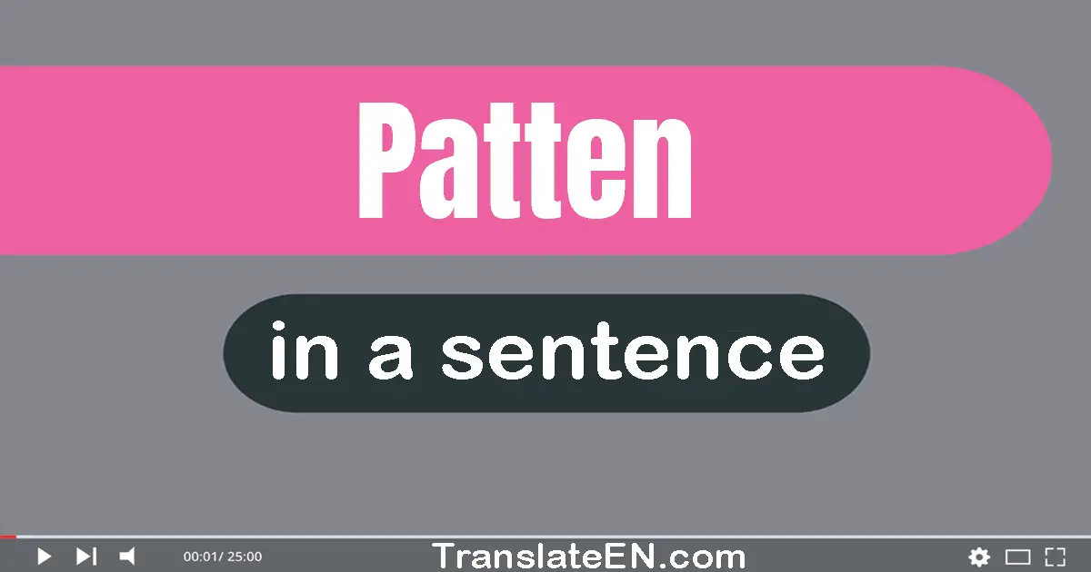 Use "patten" in a sentence | "patten" sentence examples