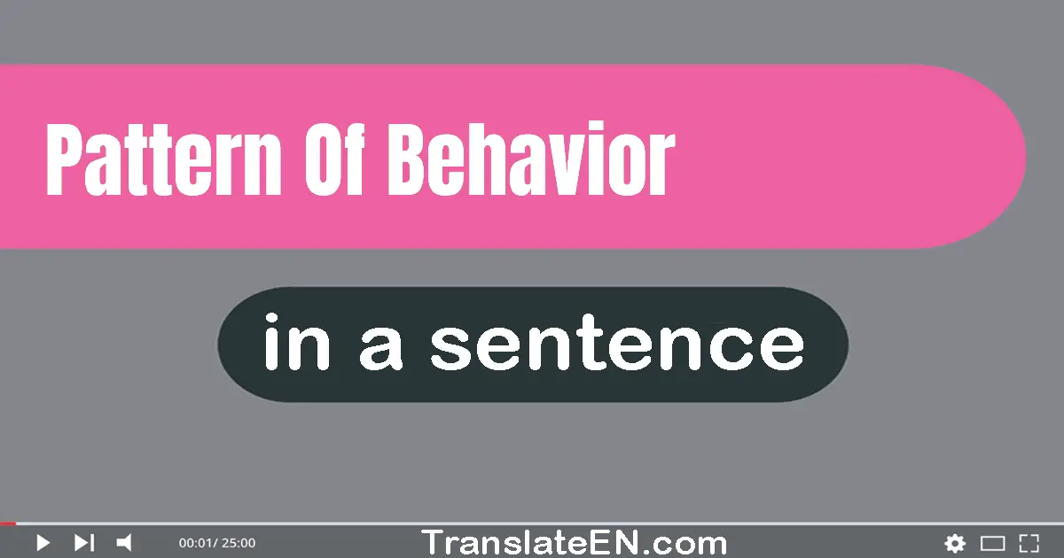 Use "pattern of behavior" in a sentence | "pattern of behavior" sentence examples