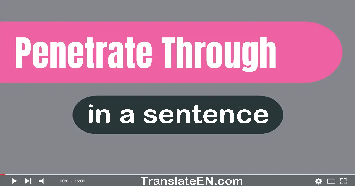 Use "penetrate through" in a sentence | "penetrate through" sentence examples