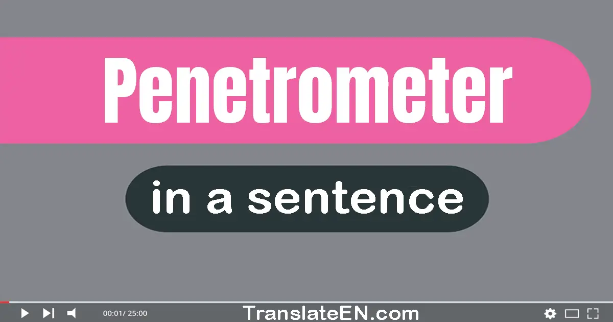 Use "penetrometer" in a sentence | "penetrometer" sentence examples