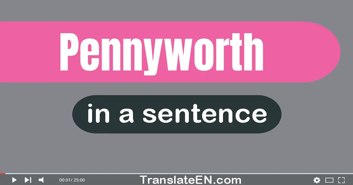 Use "pennyworth" in a sentence | "pennyworth" sentence examples