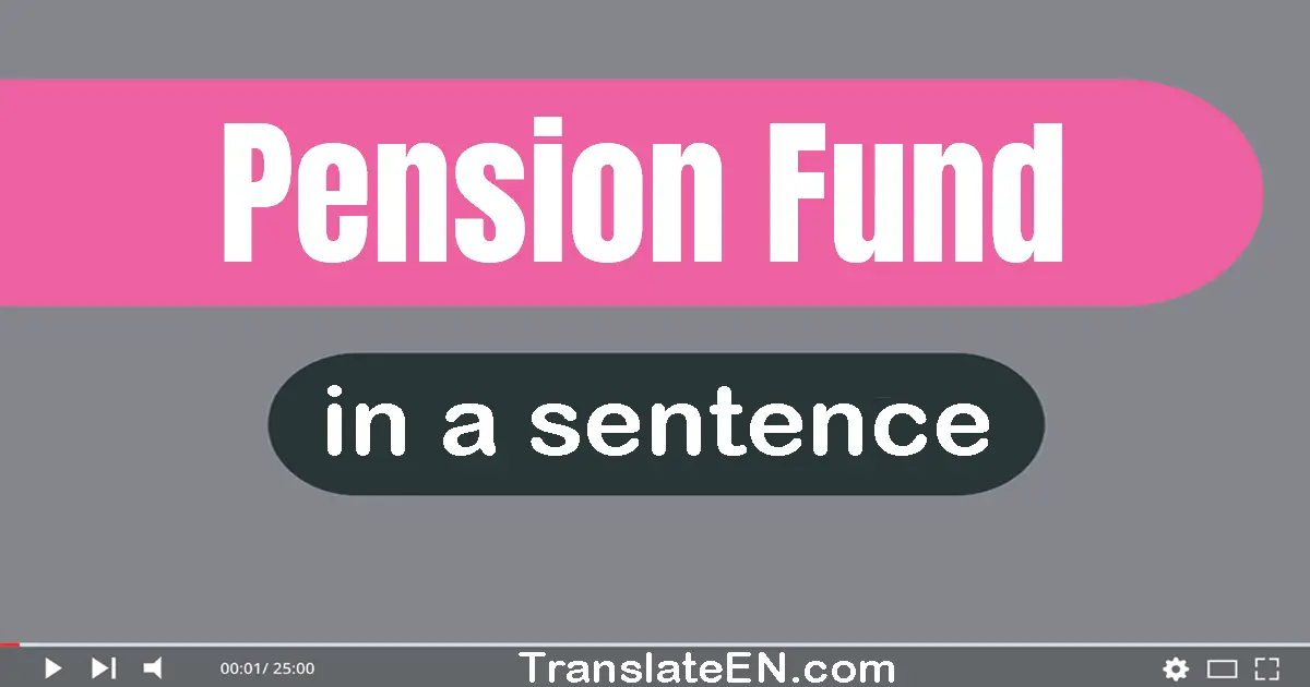 Use "pension fund" in a sentence | "pension fund" sentence examples