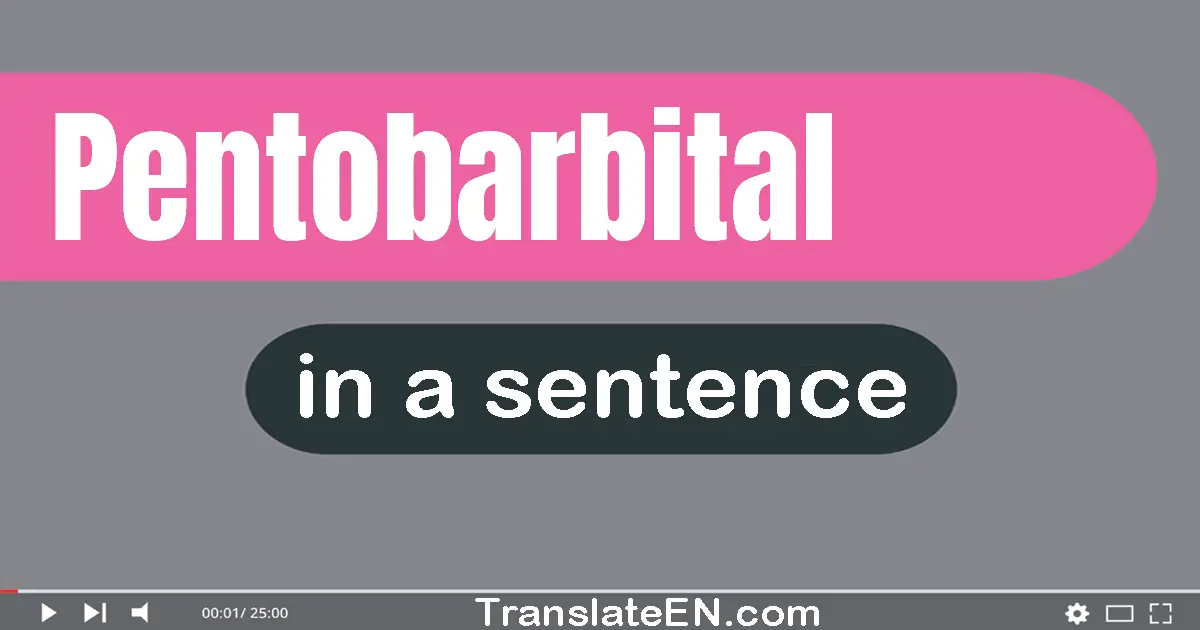 Use "pentobarbital" in a sentence | "pentobarbital" sentence examples
