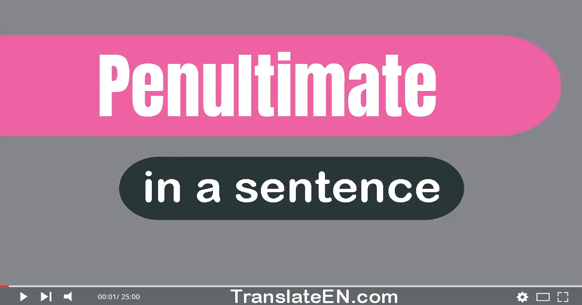 Use "penultimate" in a sentence | "penultimate" sentence examples